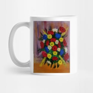 The bunch of mixed flowers . Mug